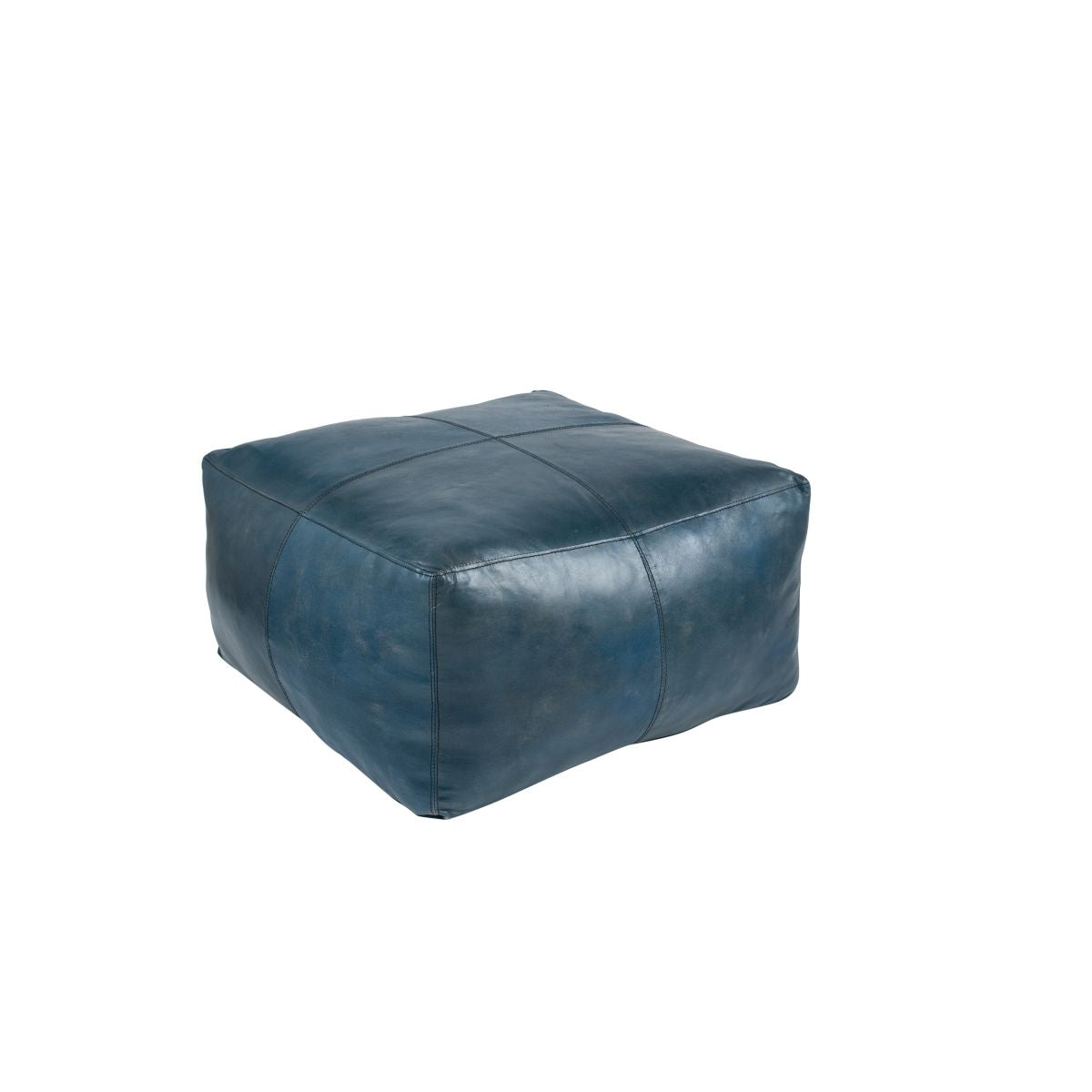 Matteo Natural Tan Leather Square Pouffe