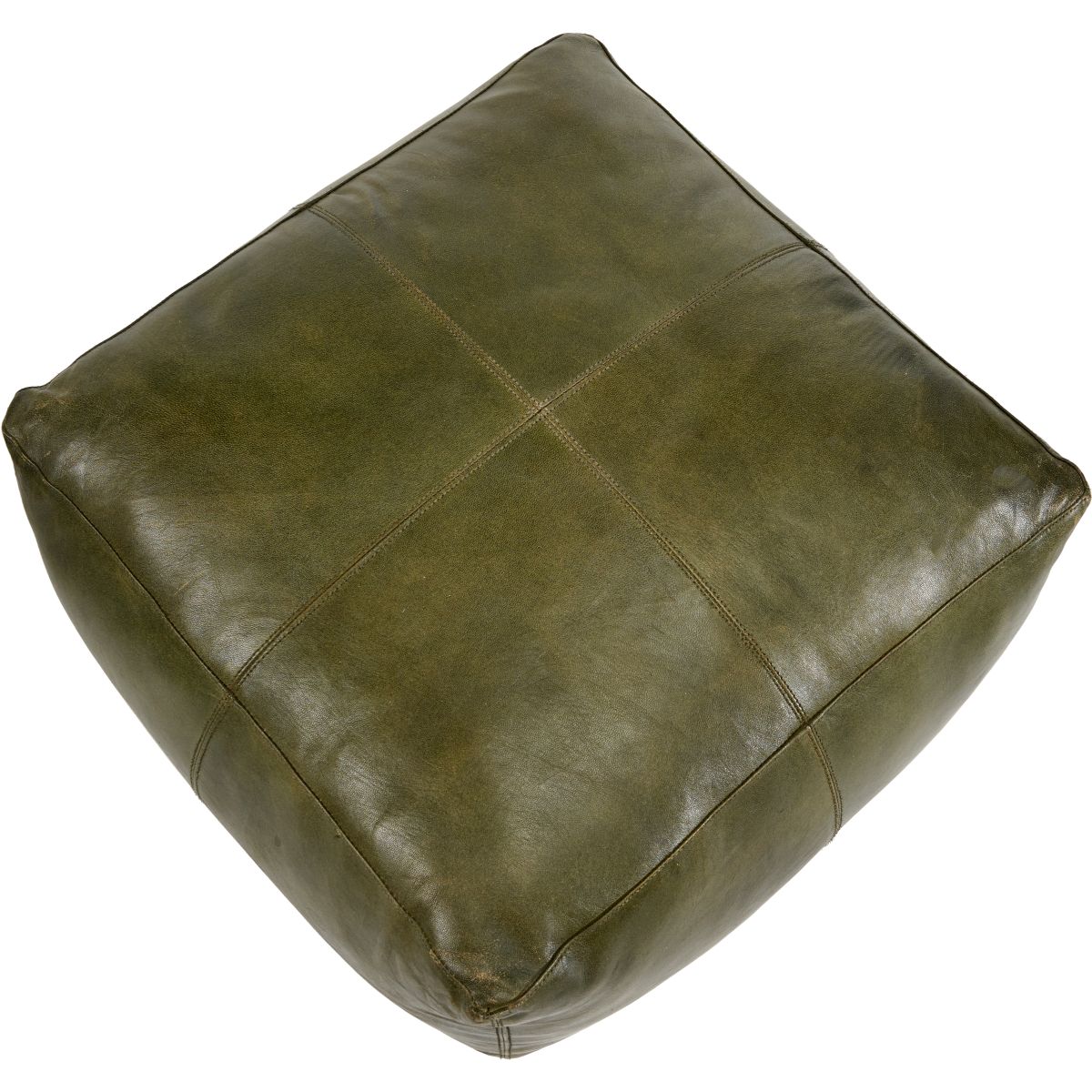 Matteo Natural Tan Leather Square Pouffe