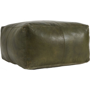 Matteo Natural Tan Leather Square Pouffe