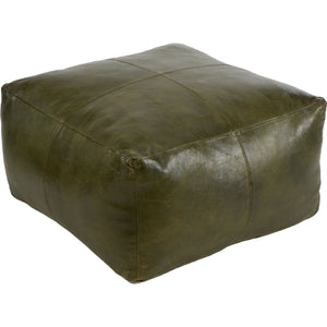 Matteo Natural Tan Leather Square Pouffe