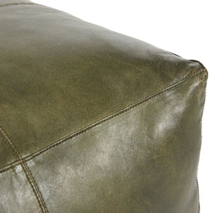 Matteo Natural Tan Leather Square Pouffe