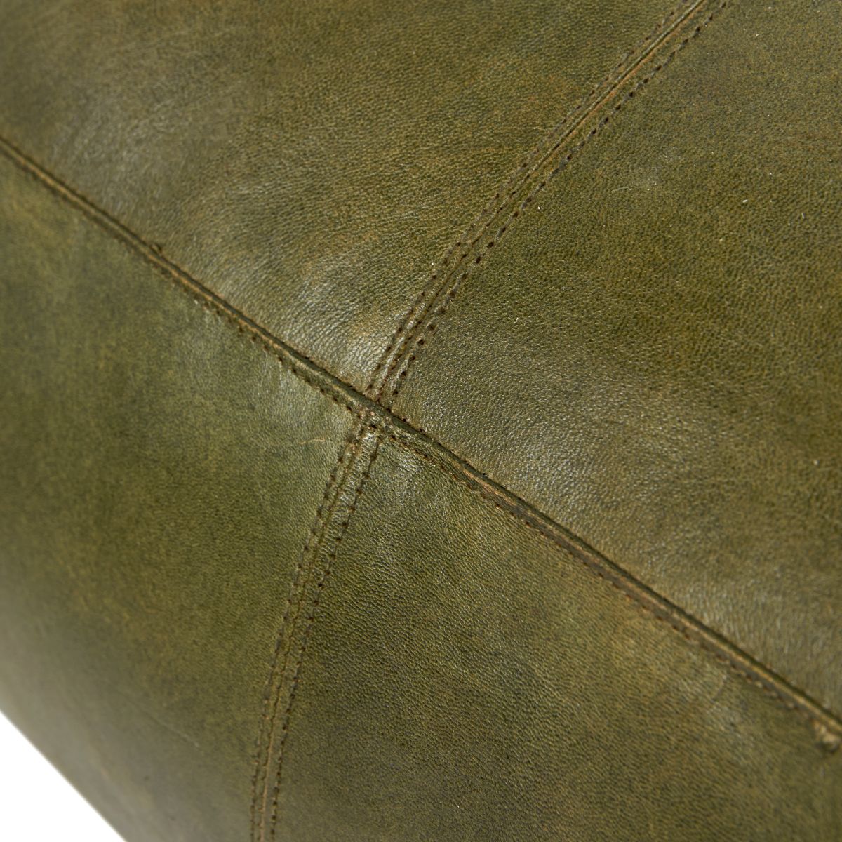 Matteo Natural Tan Leather Square Pouffe