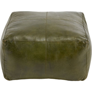 Matteo Natural Tan Leather Square Pouffe