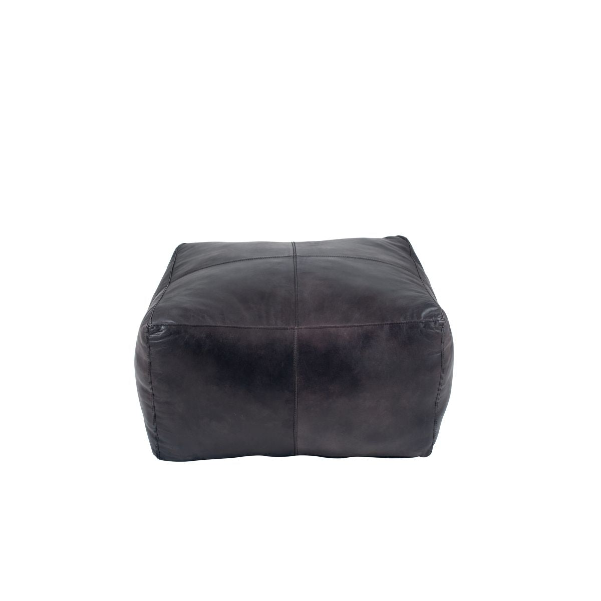 Matteo Natural Tan Leather Square Pouffe