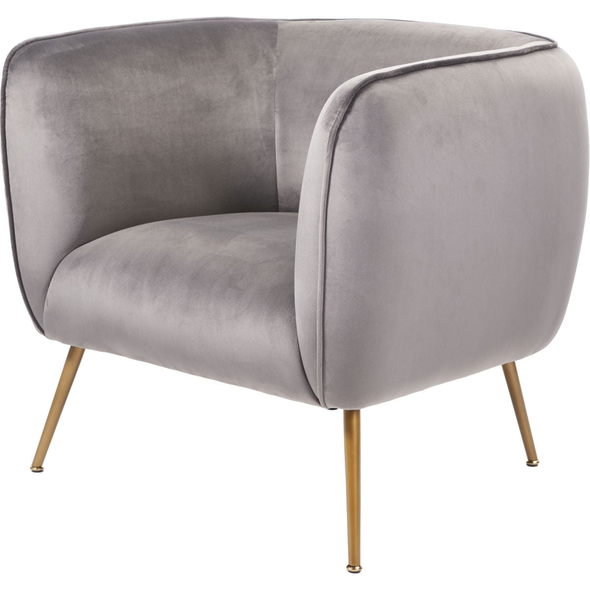 Lucca Black Velvet and Metal Armchair