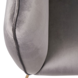 Lucca Black Velvet and Metal Armchair