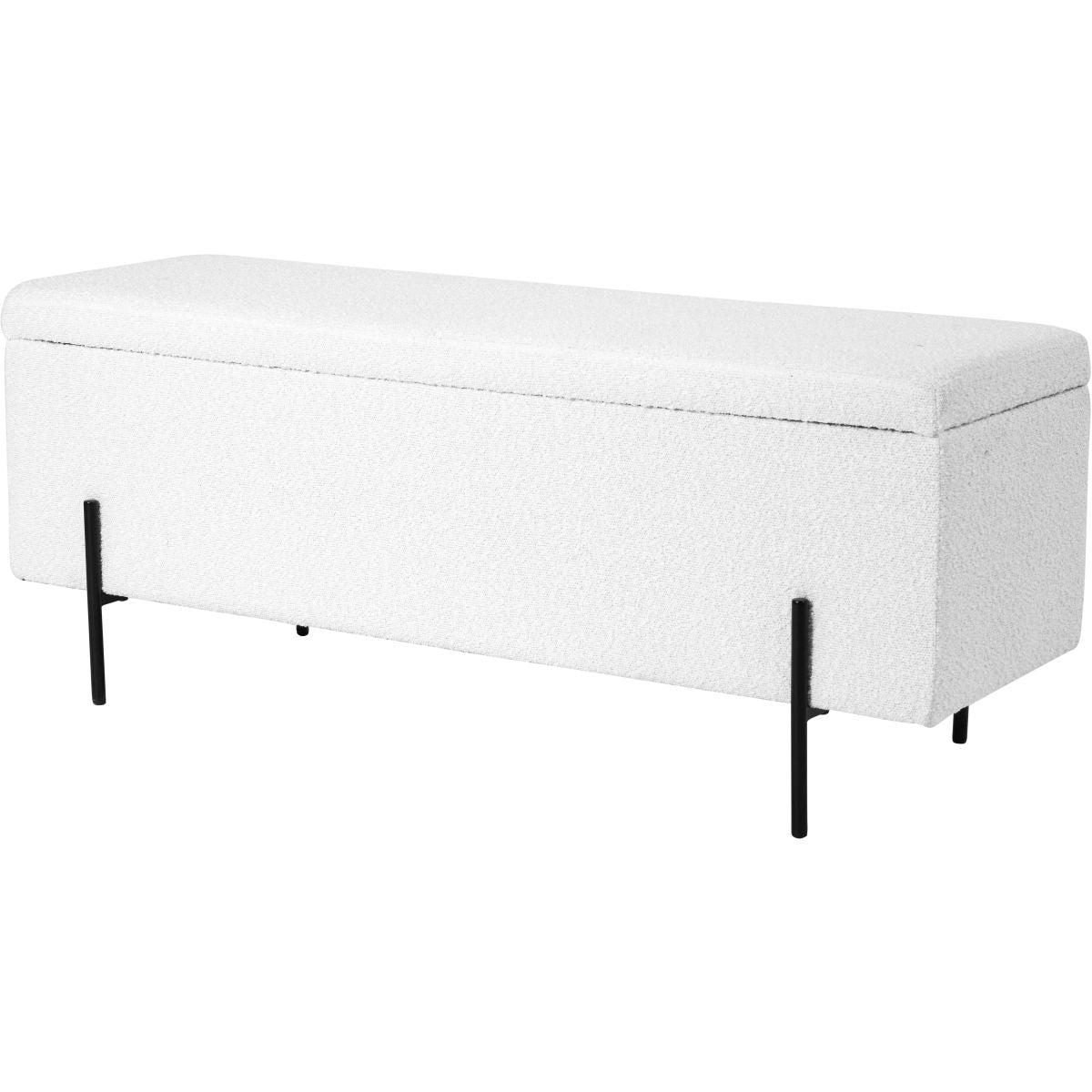 Catania Boucl�� Fabric Storage Bench With Black Legs