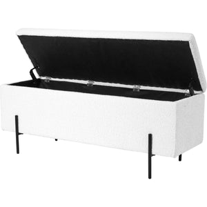 Catania Boucl�� Fabric Storage Bench With Black Legs