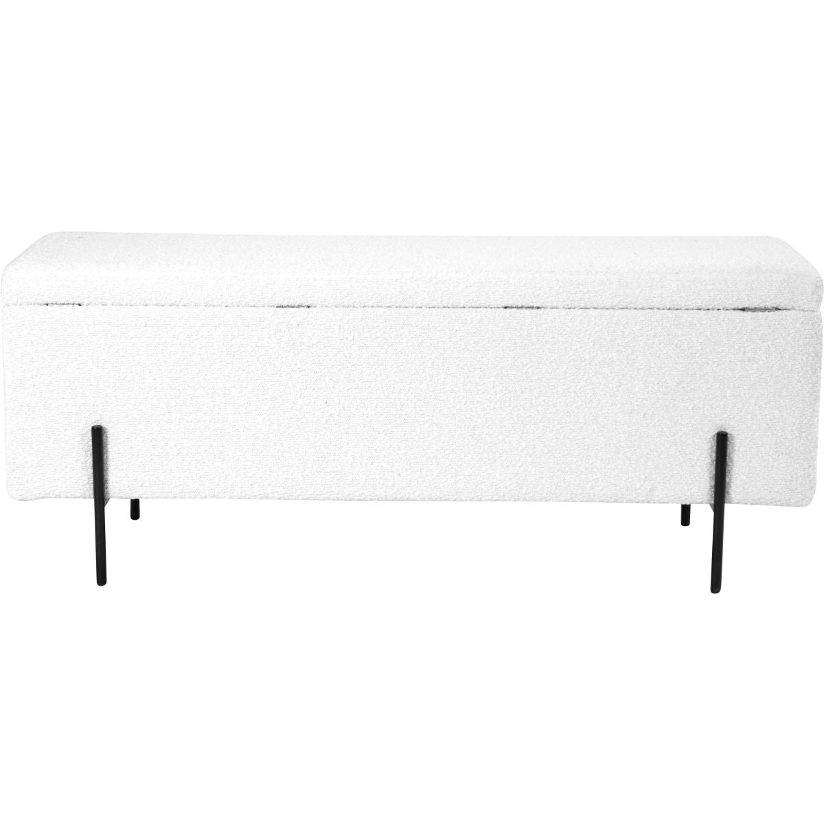 Catania Boucl�� Fabric Storage Bench With Black Legs