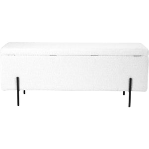 Catania Boucl�� Fabric Storage Bench With Black Legs