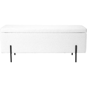 Catania Boucl�� Fabric Storage Bench With Black Legs