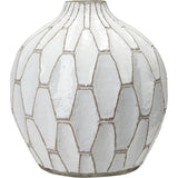 Gaudi White Stoneware Geometric Design Vase