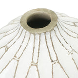 Gaudi White Stoneware Geometric Design Vase