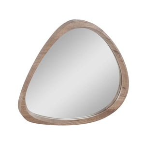 Natural Wood Veneer Curved Wall Mirror