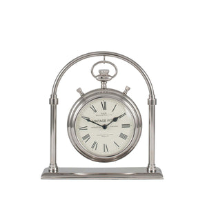 Silver Metal and Glass Carriage Clock