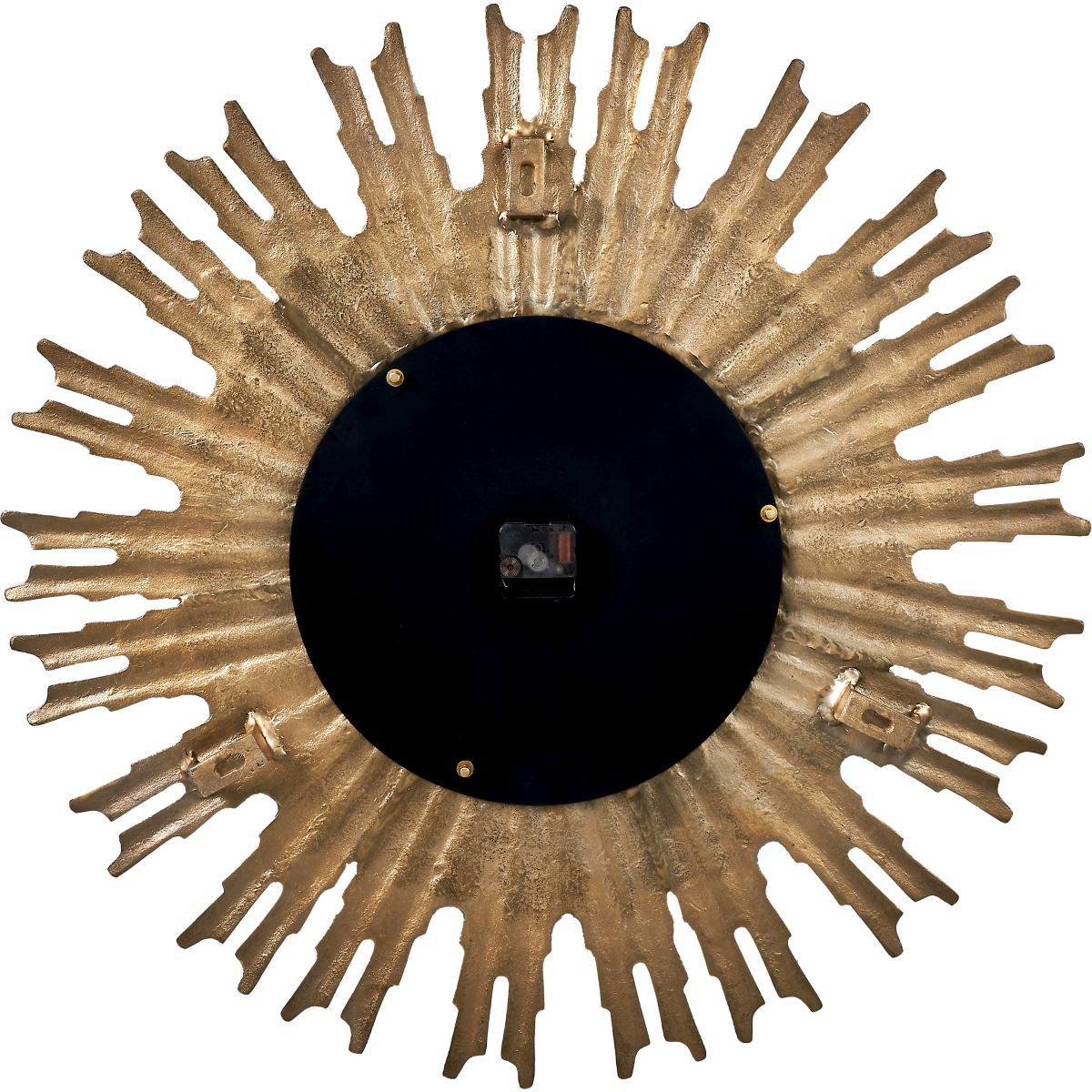 Gold Metal and Black Face Starburst Wall Clock