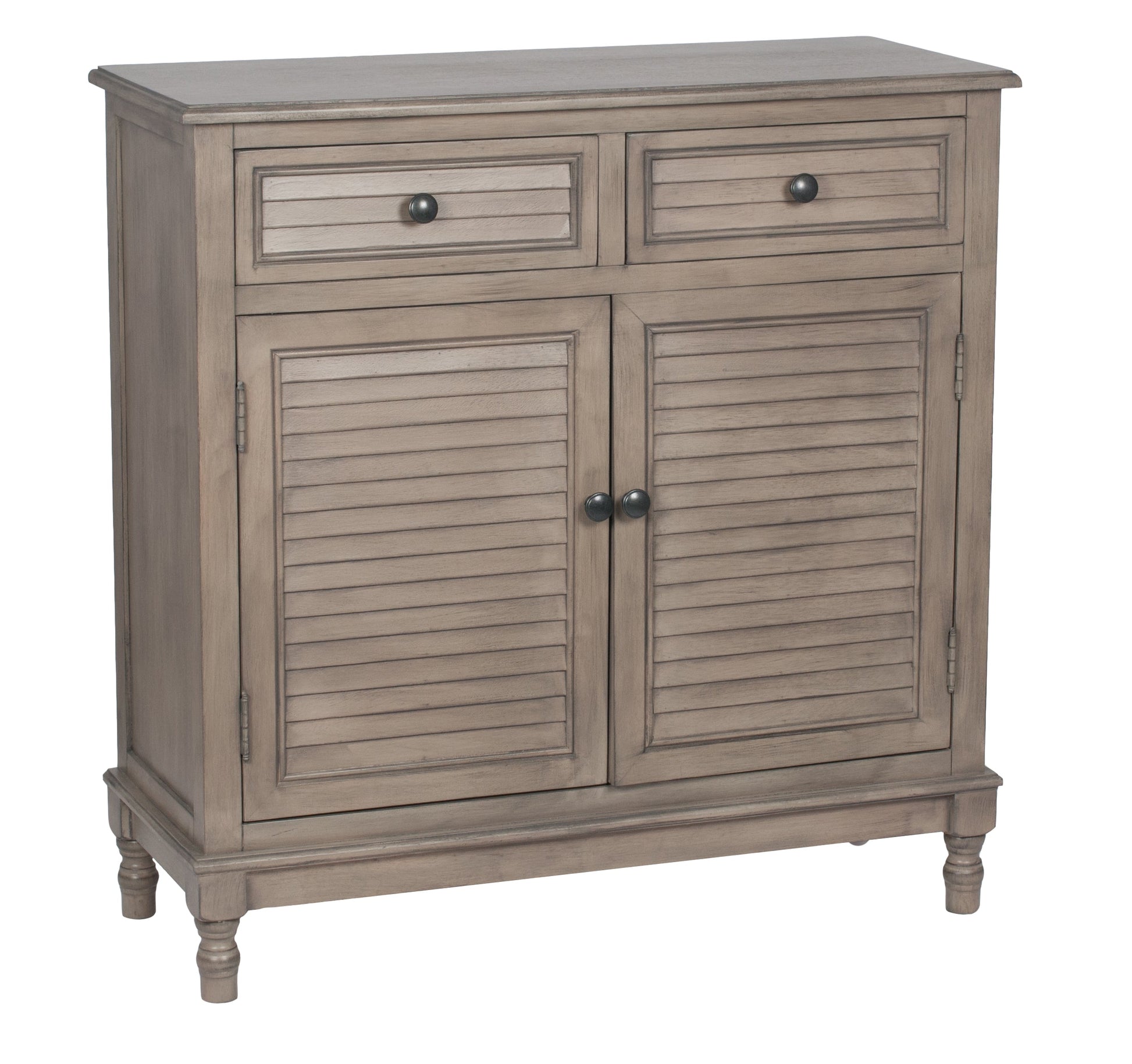 Ashwell Taupe Pine Wood 2 Drawer 2 Door Unit