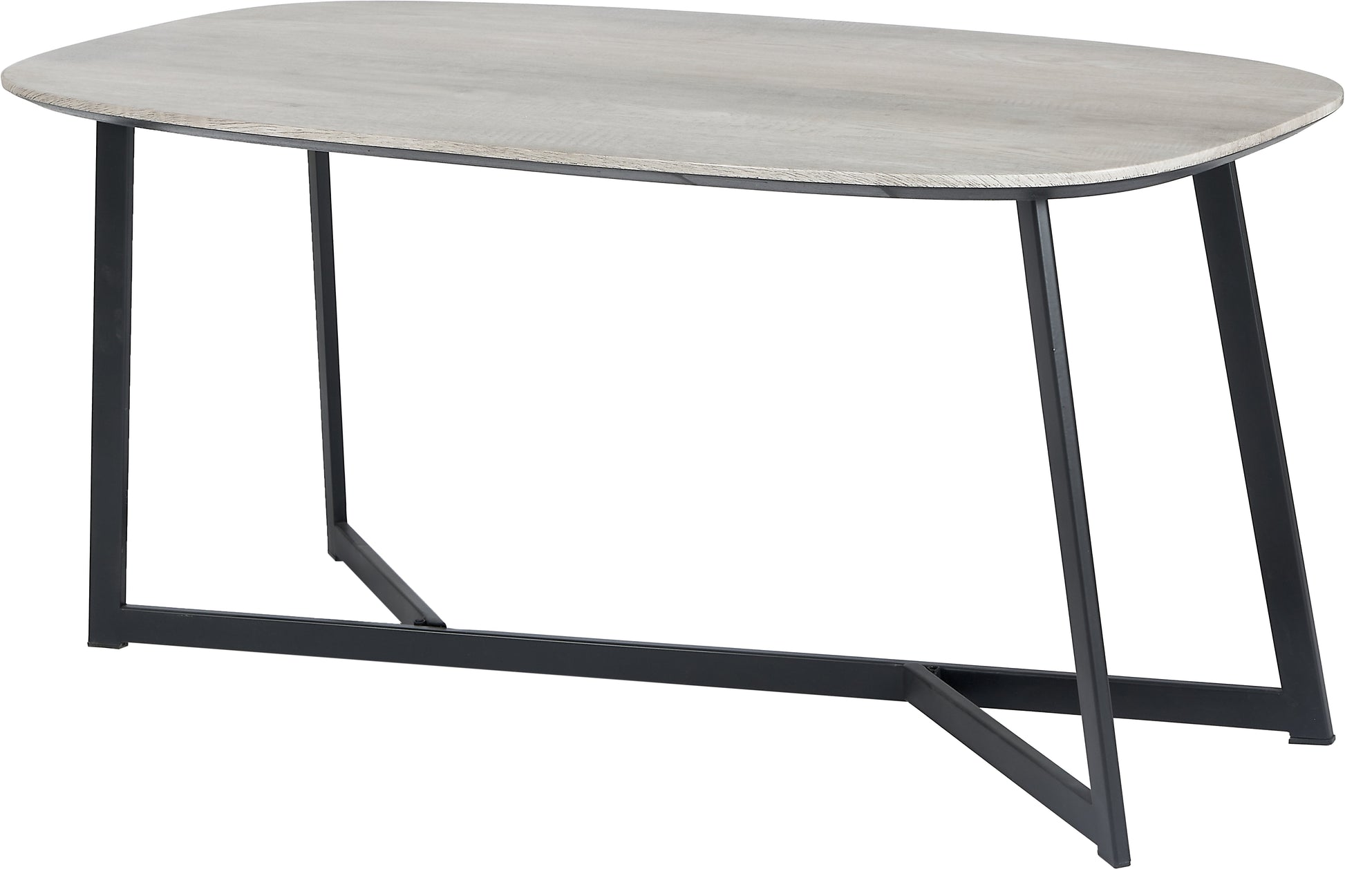 Ukiah Grey Oak Veneer and Black Metal Coffee Table