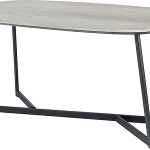 Ukiah Grey Oak Veneer and Black Metal Coffee Table