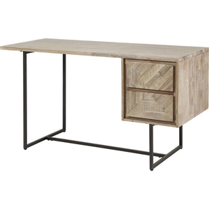 Marca Sand Wash Acacia Wood and Black Metal Desk