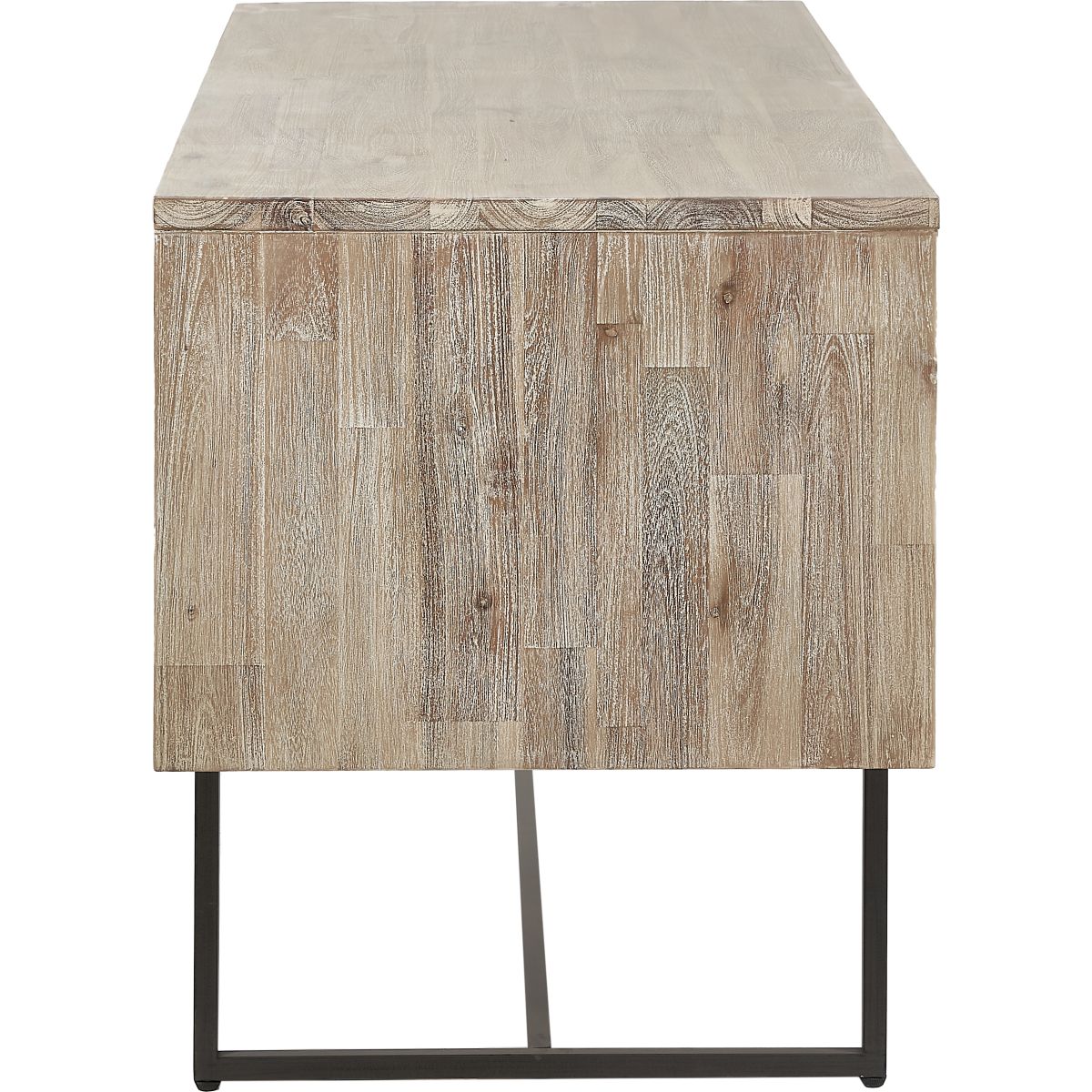 Marca Sand Wash Acacia Wood and Black Metal Desk