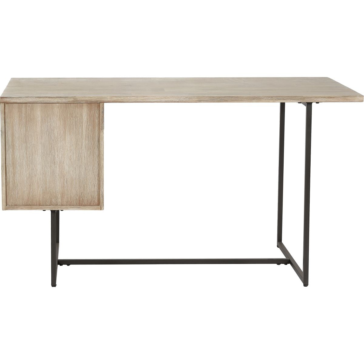 Marca Sand Wash Acacia Wood and Black Metal Desk