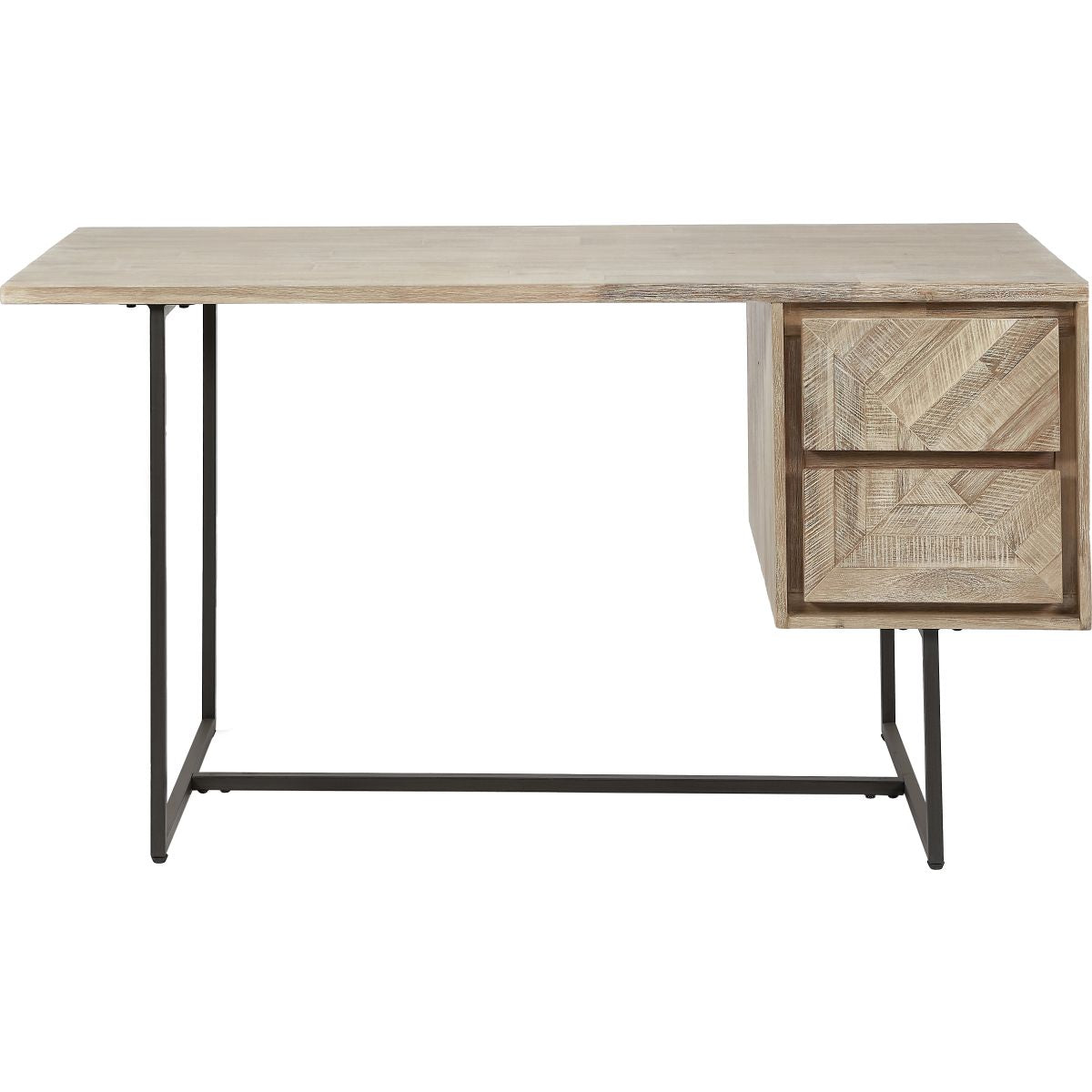 Marca Sand Wash Acacia Wood and Black Metal Desk