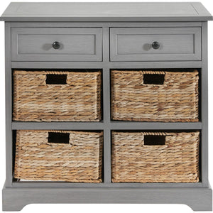 Devonshire Grey Pine Wood 2 Drawer 4 Basket Unit