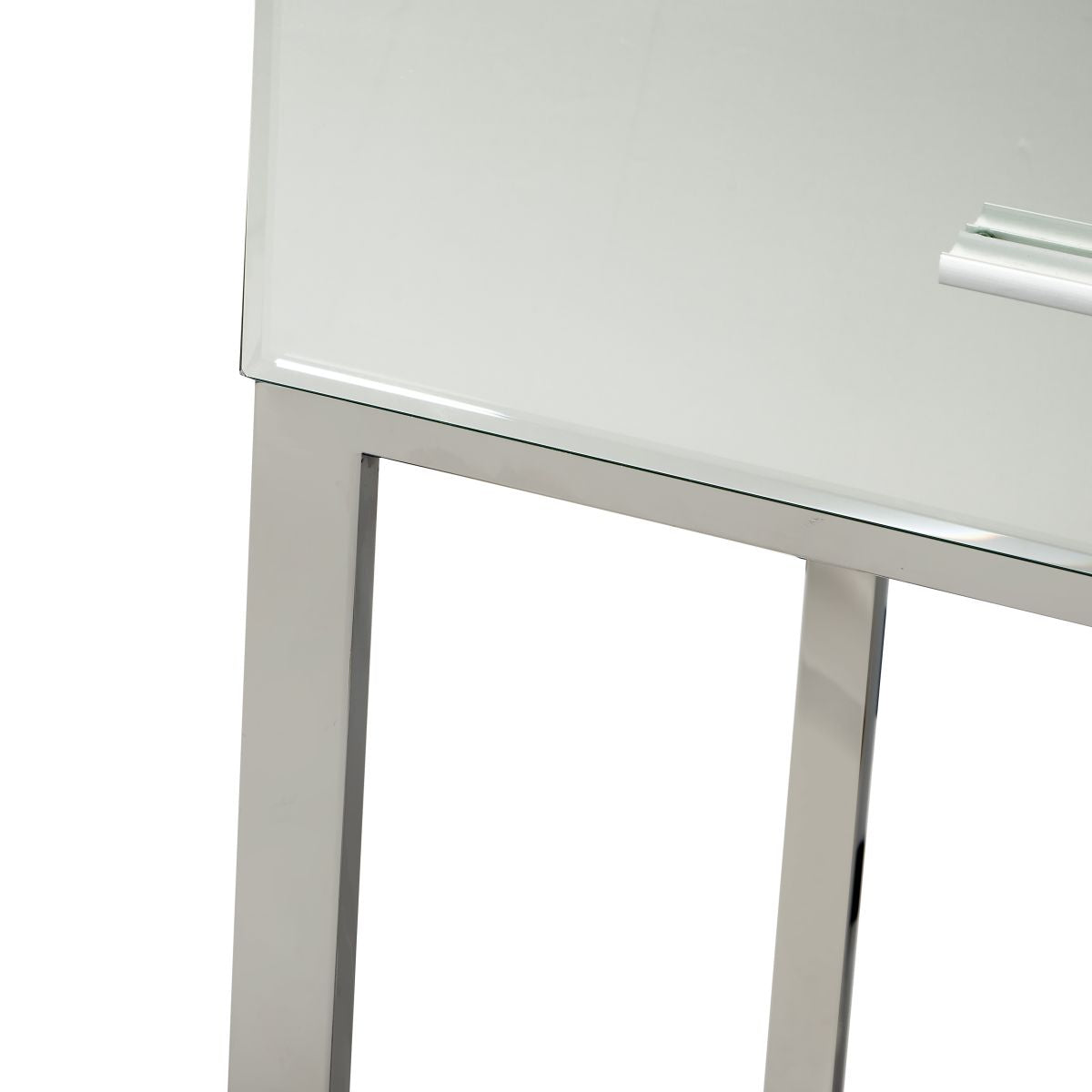 Rocco Mirrored Glass and Silver Metal Desk