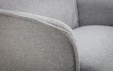 ARIA RECLINER & STOOL WITH CHROME BASE - GREY LINEN