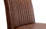 BROOKLYN DINING CHAIR - BROWN FAUX LEATHER & SQUARE GUNMETAL