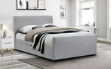 CAPRI FABRIC BED WITH DRAWERS LIGHT GREY 180CM