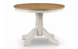 DAVENPORT IVORY/OAK ROUND PEDESTAL TABLE